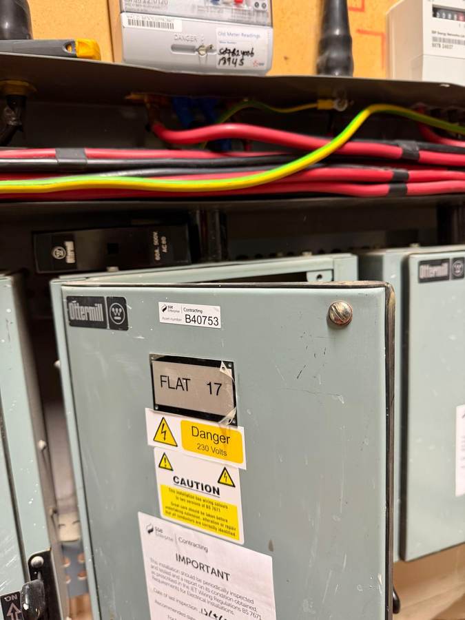 Residential care homes: Flat isolators in the communal intake