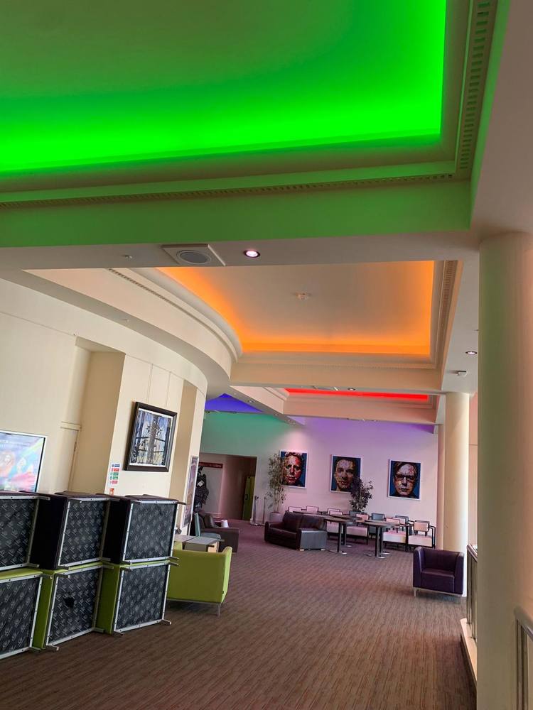 Towngate Theatre: Upper foyer in green